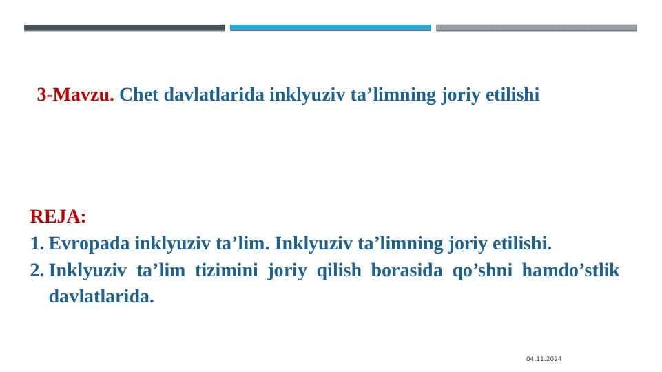 Chet elda inklyuziv ta’limning joriy etilishi