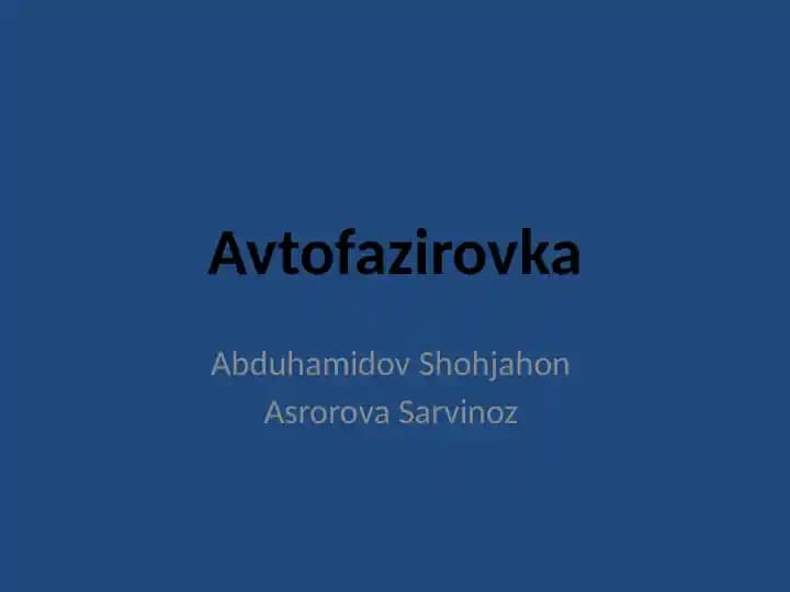 Avtofazirovka tamoyili 2