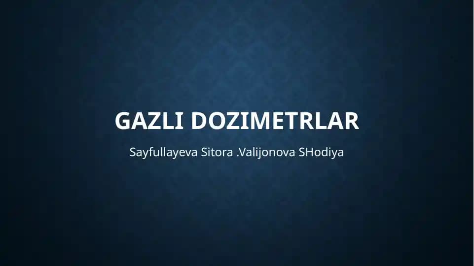 Gazli dozimetrlar