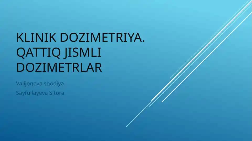 Qattiq jismli dozimetrlar