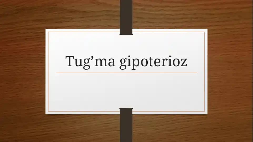 Tug’ma gipoterioz