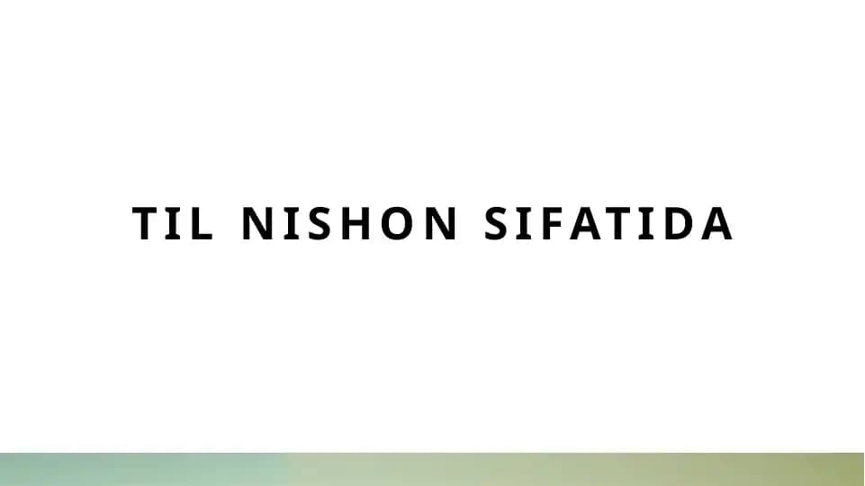 Til nishon sifatida