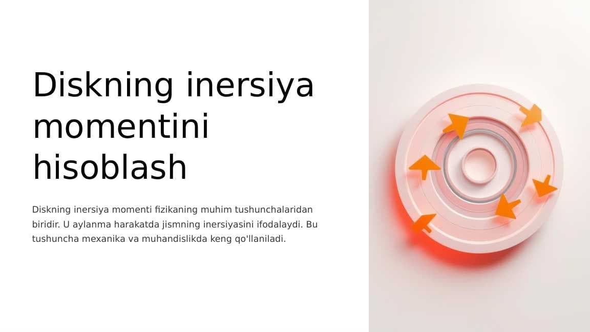 Diskning inersiya momentini hisoblash