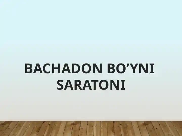 Bachadon bo’yni saratoni