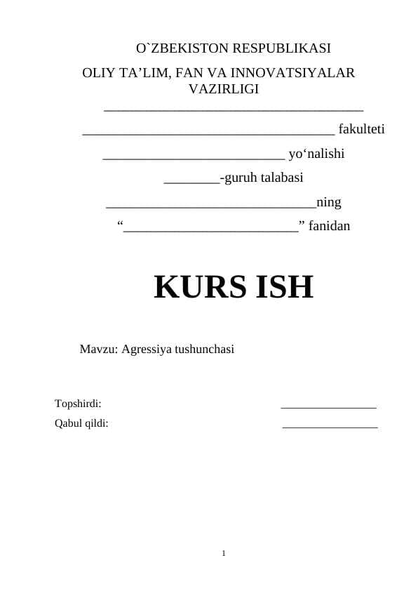 Agressiya tushunchasi