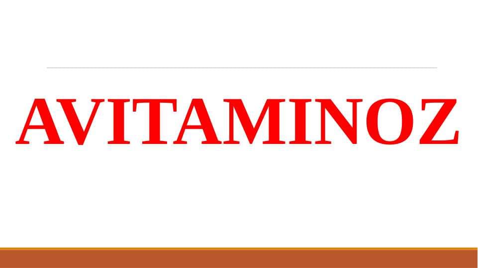 AVITAMINOZ