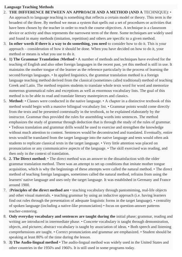 Language teaching methods.