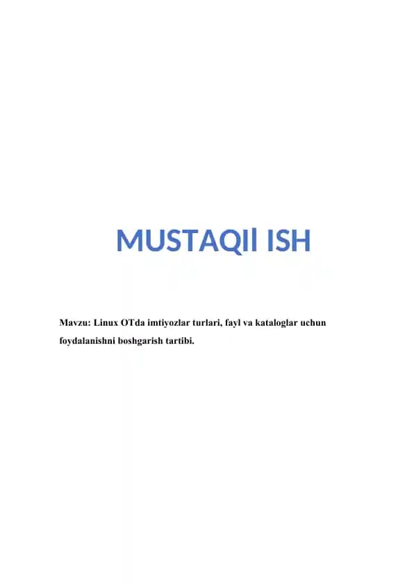 Linux OTda imtiyozlar turlari, fayl va kataloglar uchun
