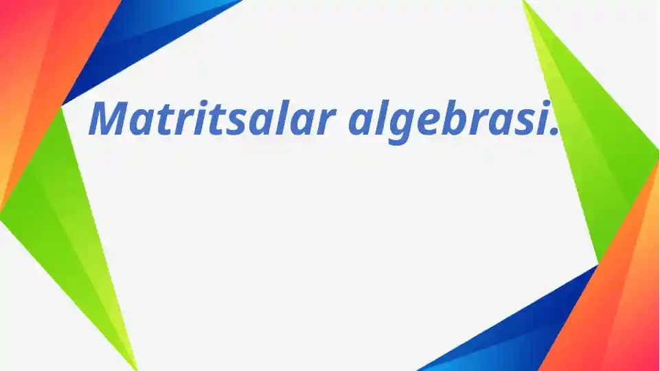 Matritsalar algebrasi