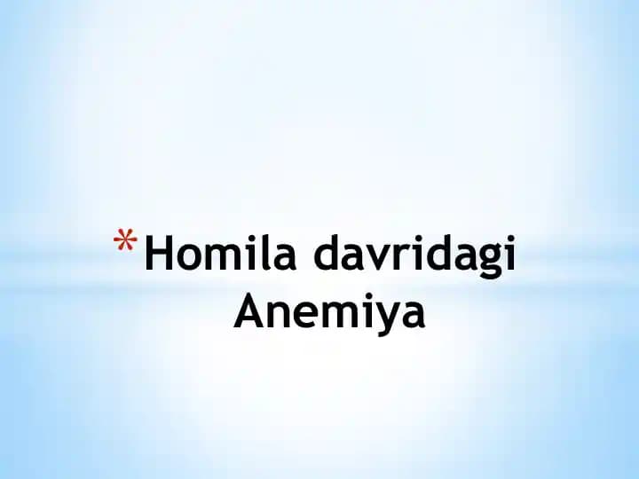 Homila davridagi Anemiya