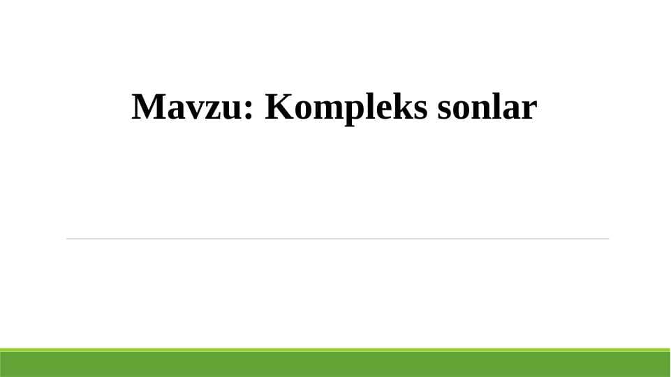 Kompleks sonlar