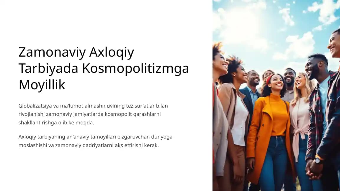 Zamonaviy axloqiy tarbiyada kosmopolitizmga moyillik