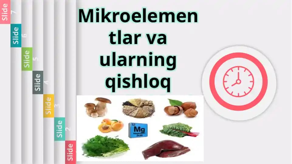 Mikroelementlar va ularning qishloq xo'jaligidagi ahamiyati.