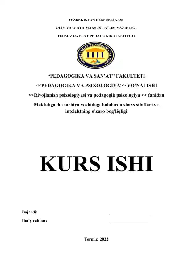 Rivojlanish psixologiyasi va pedagogik psixologiya