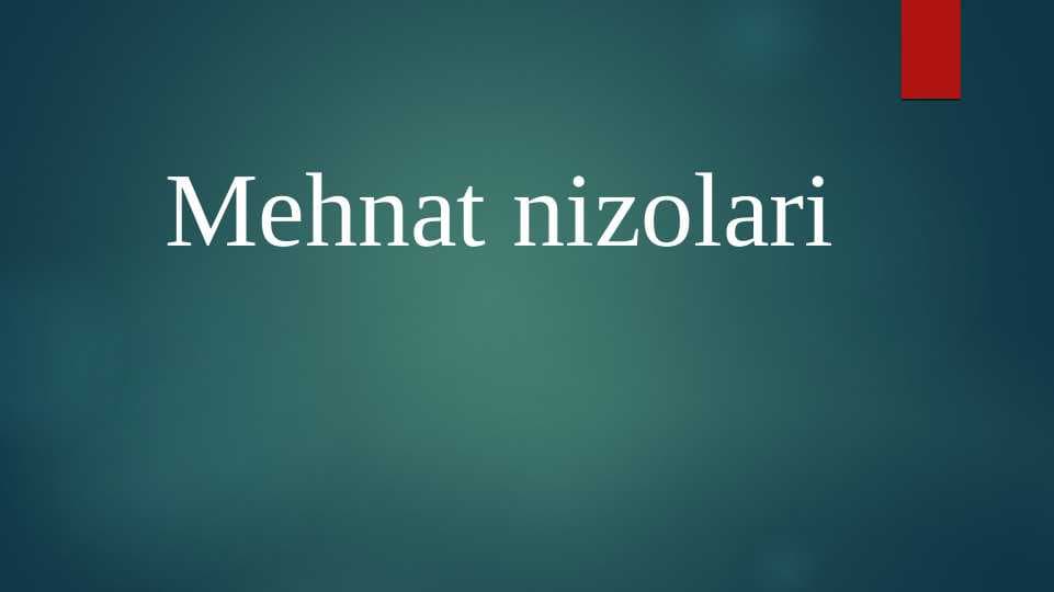 Mehnat nizolari