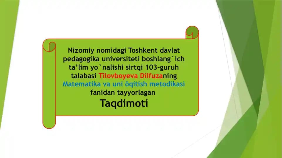 Teoremalarning tuzulishi va teoremalarning turlari.