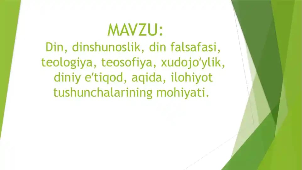 Din, dinshunoslik, din falsafasi, teologiya, teosofiya, xudojoʻylik, diniy eʼtiqod, aqida, ilohiyot