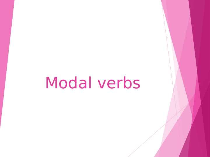Modal verbs