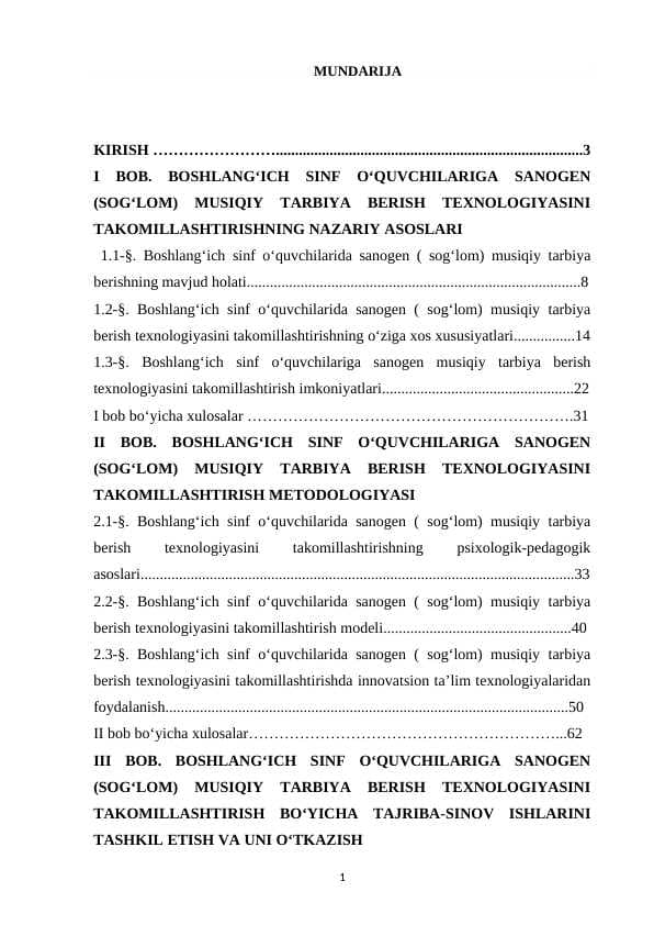 BOSHLANG‘ICH SINF O‘QUVCHILARIGA SANOGEN                            (SOG‘LOM) MUSIQIY TARBIYA BERISH TEXNOLOGIYASINI TAKOMILLASHTIRISHNING NAZARIY ASOSLARI