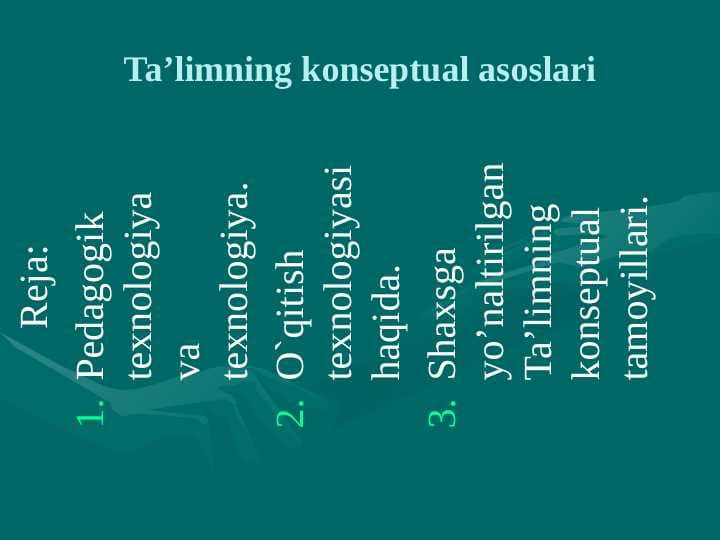 Ta’limning konseptual asoslari