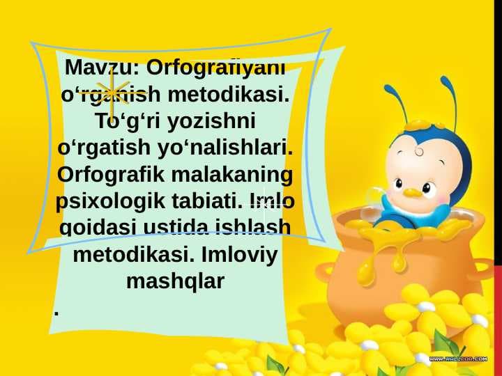Orfografiyani òrganish metodikasi
