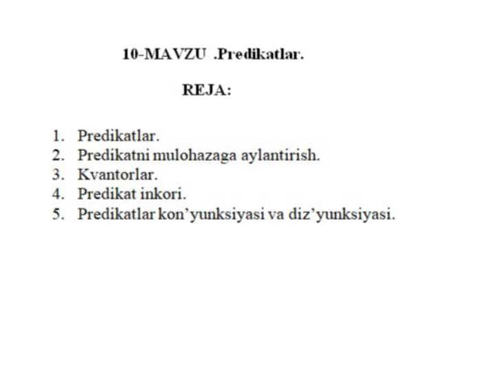 Predikatlar