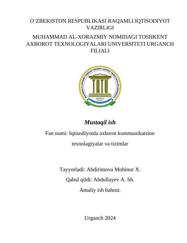 Iqtisodiyotni rivojlantirishda raqamli iqtisodiyotning roli.