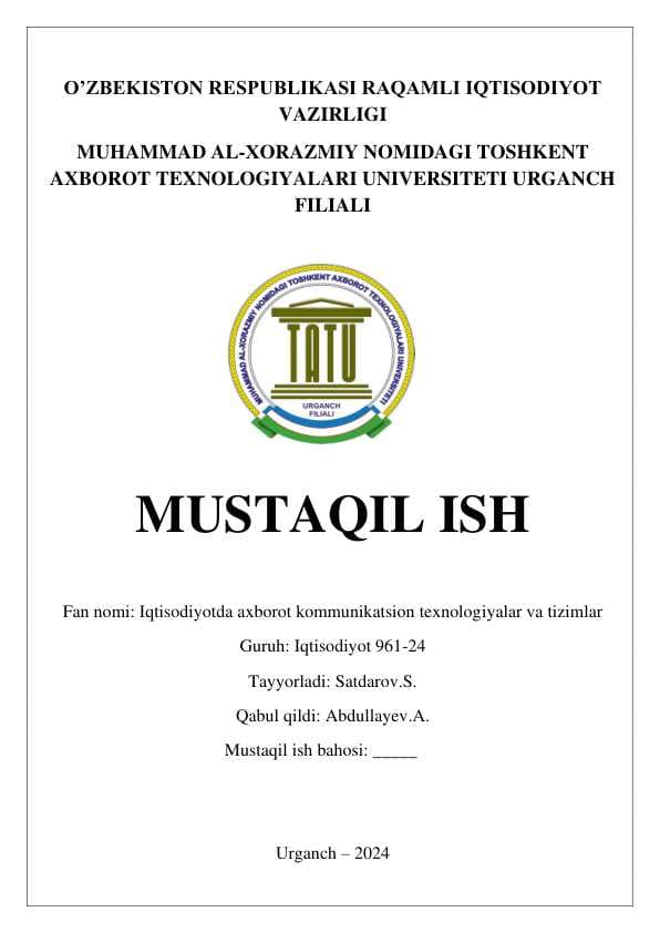 Iqtisodiy axborotlami qayta ishlash jarayonida biznes-tahlil qilish tizimlaridan foydalanish