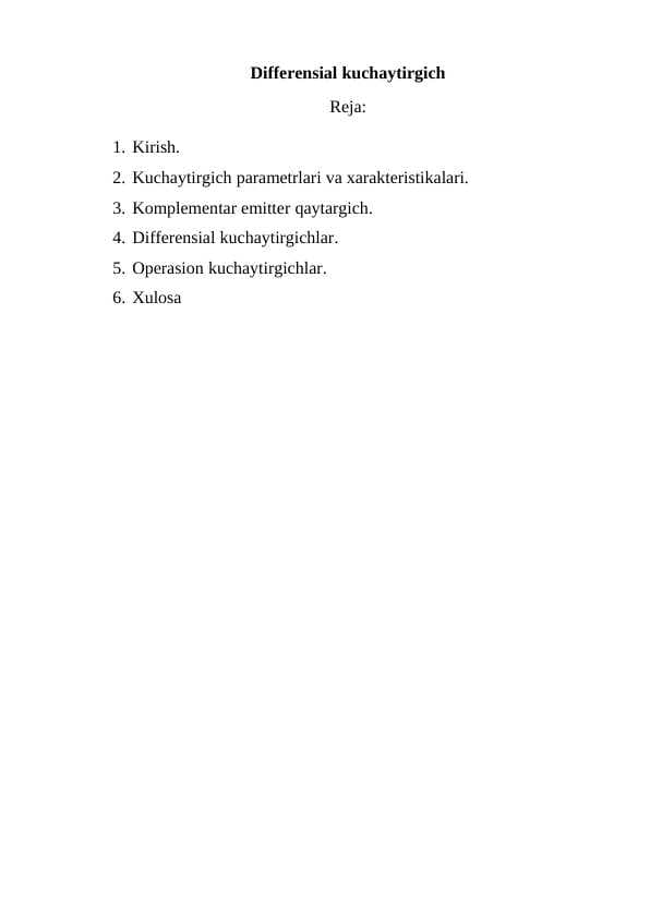 Differensial kuchaytirgich