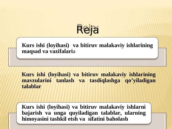 Kurs ishi va BMI yozish qonun qoidalari