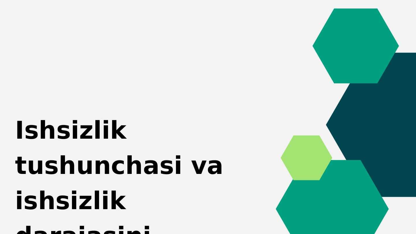 Ishsizlik tushunchasi