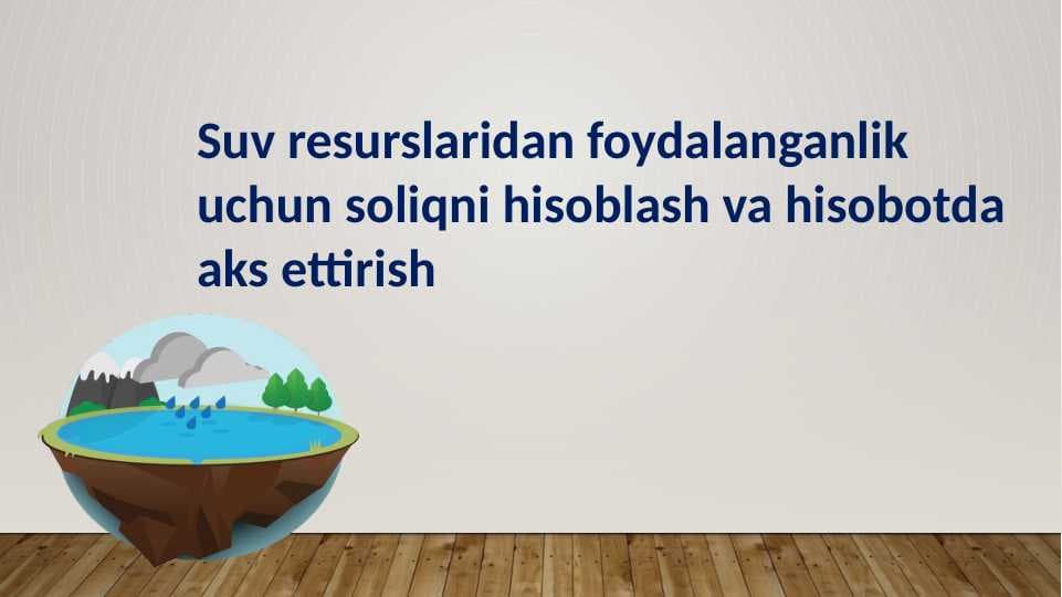 Suv resurslaridan foydalanganlik uchun soliq
