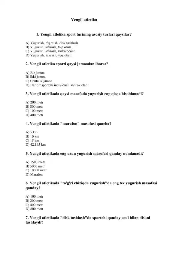 Yengil atletika