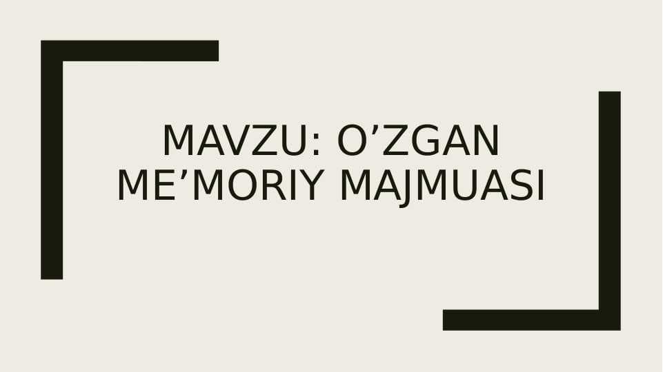 O’zgan me’moriy majmuasi