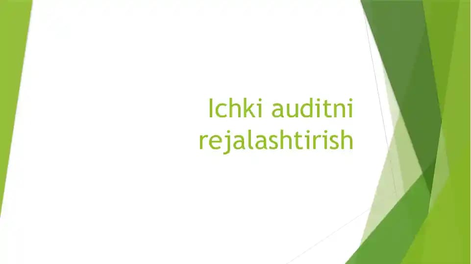 Ichki auditni rejalashtirish
