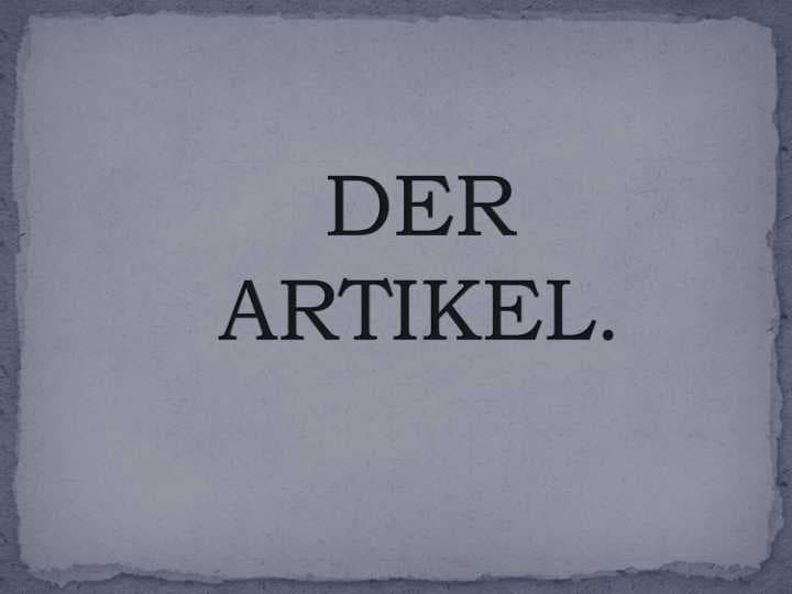 Der Artikel