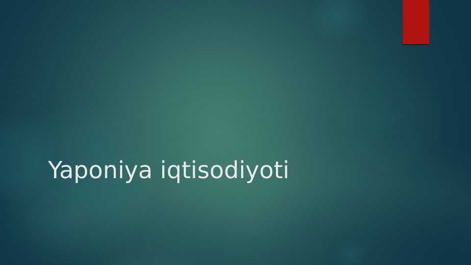 Yaponiya iqtisodiyoti