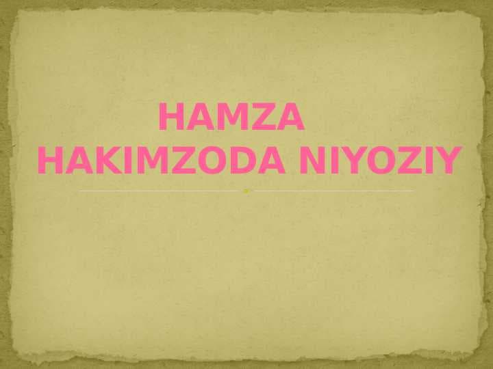 Hamza Hakimzoda Niyoziy