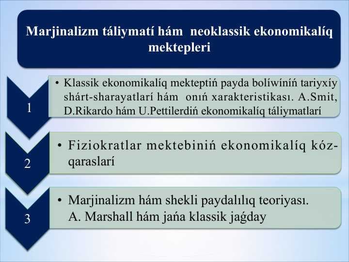 Marjinalizm táliymatí hám  neoklassik ekonomikalíq mektepleri