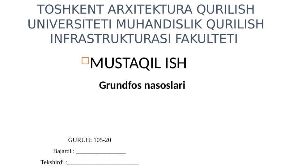 Grundfos nasoslari