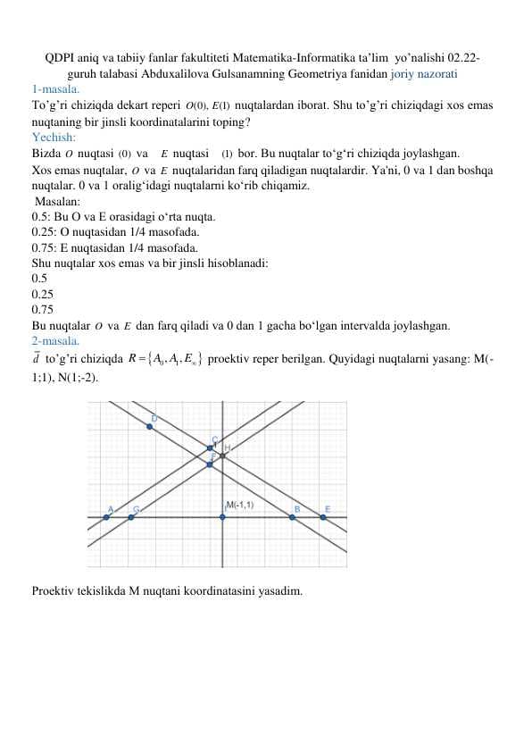Geometriyadan joriy nazorat