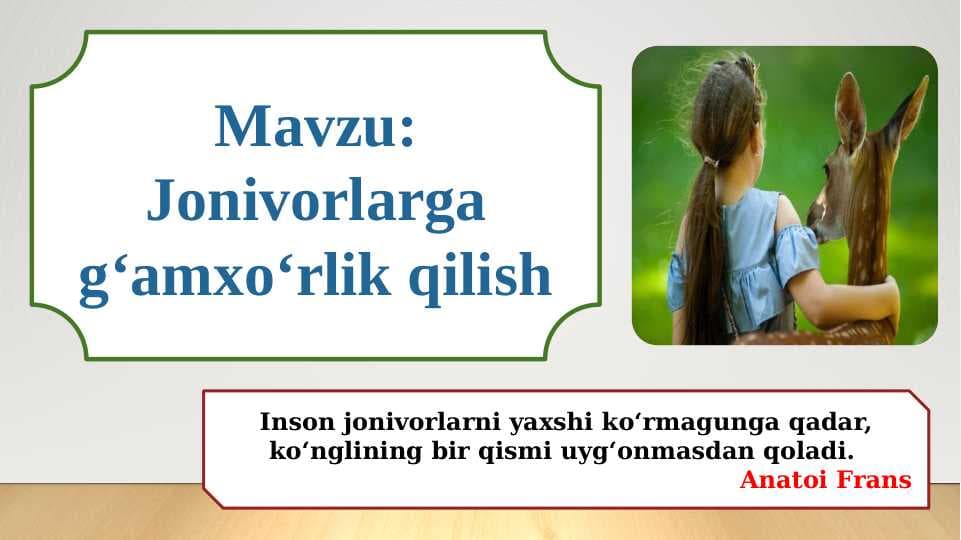 Jonivorlarga g‘amxo‘rlik qilish