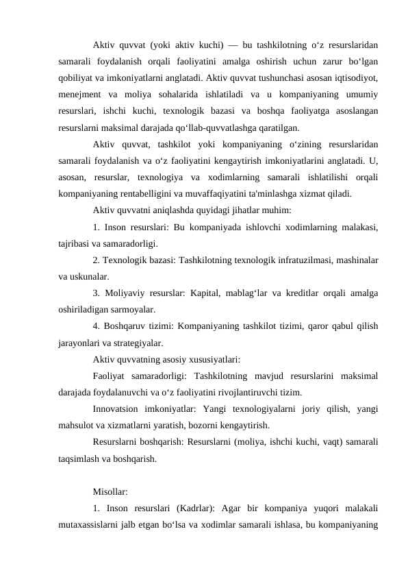 Aktiv quvvat (yoki aktiv kuchi).