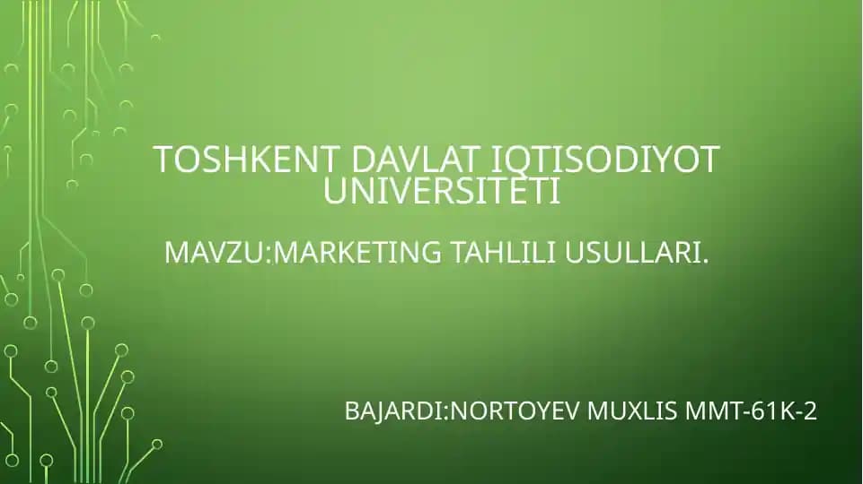 Marketing tahlili usullari