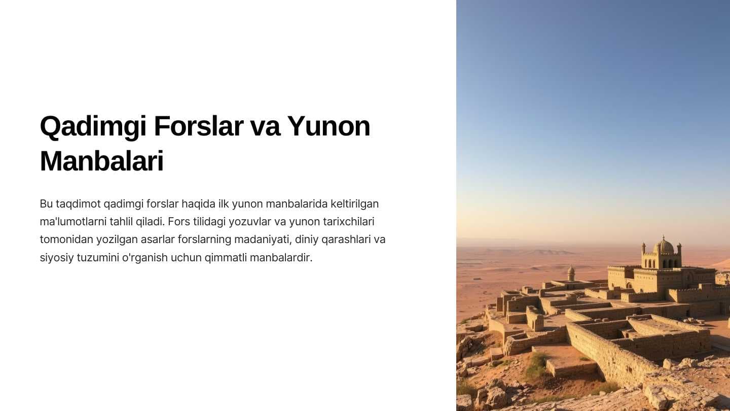 Qadimgi yunonlar va fors manbalari