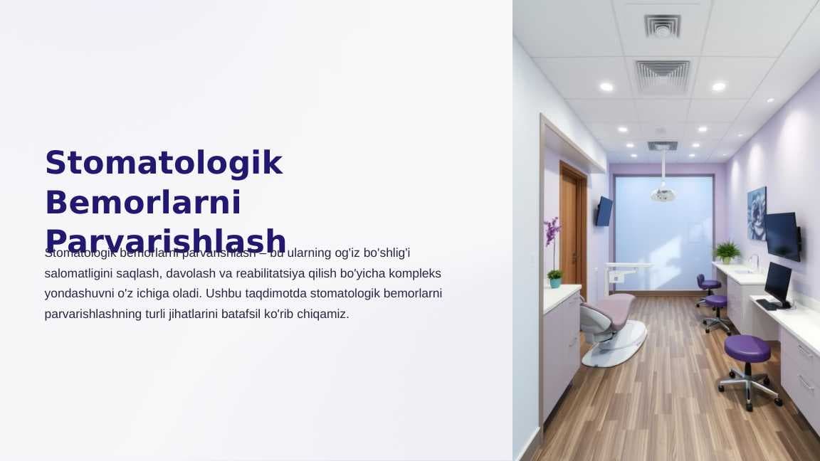 Stamatologik Bemorlarni Parvarishlash