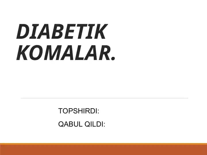 DIABETIK KOMALAR