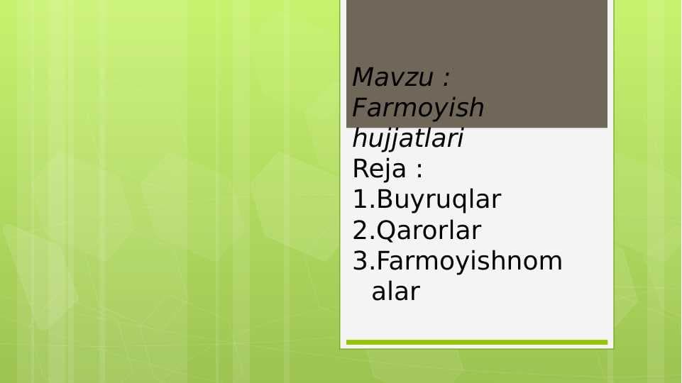 Farmoyish hujjatlari
