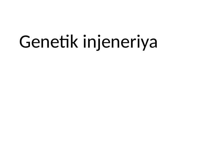 Genetik injeneriya