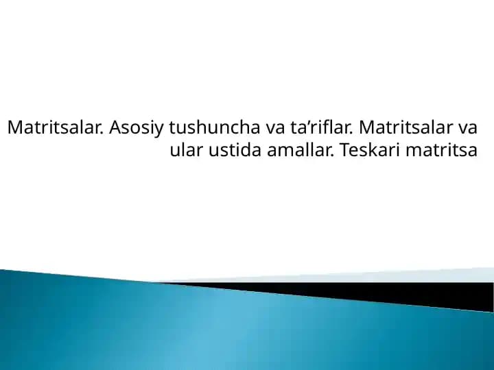 Matritsalar